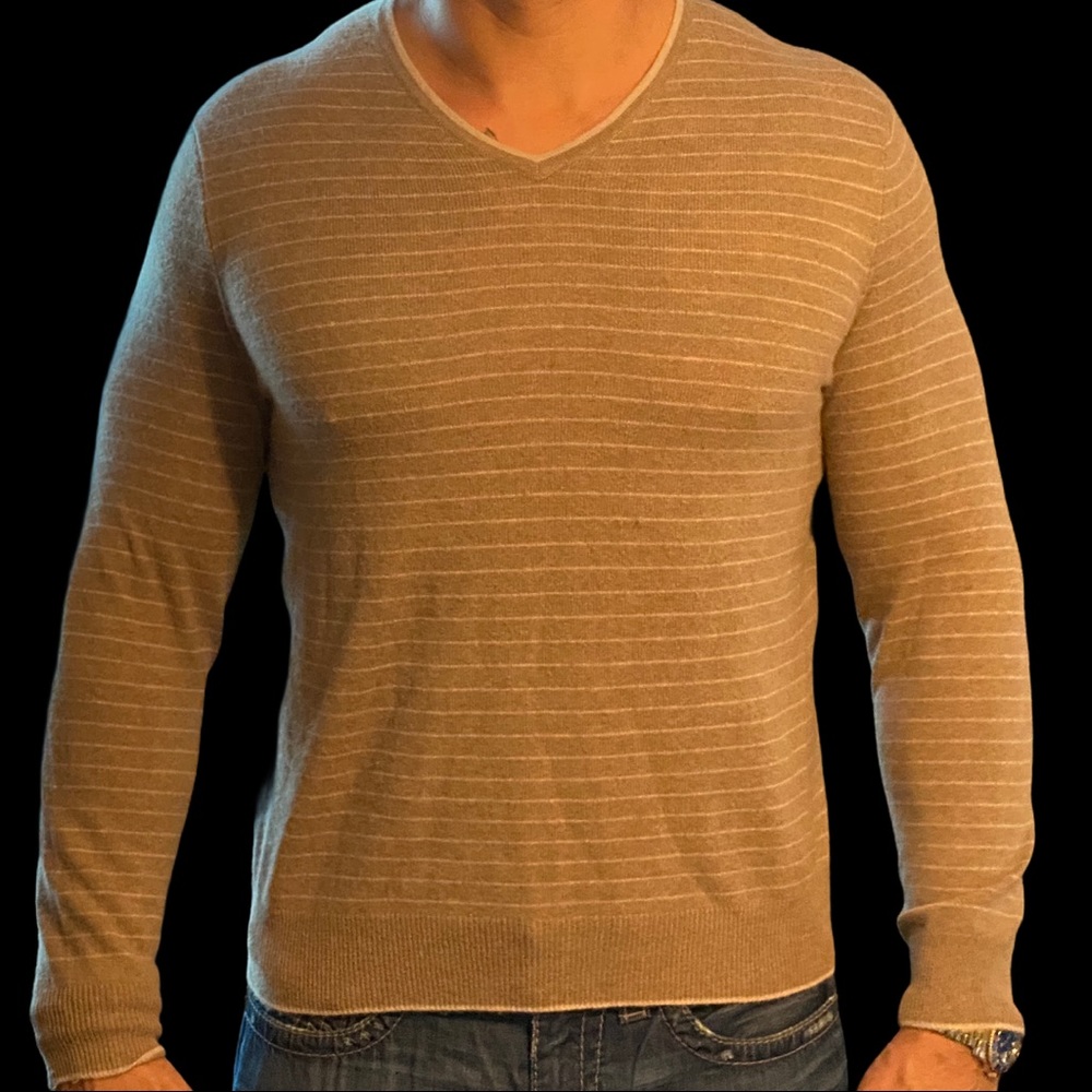 Black Brown Sweater Mens Cashmere Twine Heather